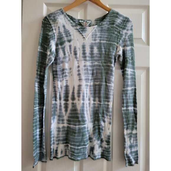Hard Tails Forever Womens green tie dye long ribbed top size Medium - Picture 8 of 8